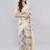 Cream silk blend printed saree with blouse