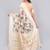 Cream silk blend printed saree with blouse