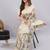 Cream silk blend printed saree with blouse