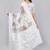 White silk blend printed saree with blouse
