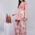 Pink silk blend printed saree with blouse