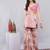 Pink silk blend printed saree with blouse
