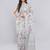 Grey silk blend printed saree with blouse