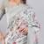 Grey silk blend printed saree with blouse