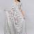 Grey silk blend printed saree with blouse
