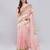 Peach silk blend woven design saree with blouse