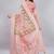 Peach silk blend woven design saree with blouse