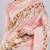 Peach silk blend woven design saree with blouse