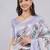Lavender silk blend printed saree with blouse