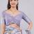 Lavender silk blend printed saree with blouse