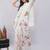 Off white silk blend printed saree with blouse