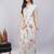 Off white silk blend printed saree with blouse