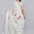 Off white silk blend printed saree with blouse