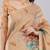 Peach polyester printed saree with blouse