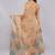 Peach polyester printed saree with blouse
