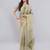 Lime polyester printed saree with blouse