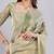 Lime polyester printed saree with blouse
