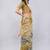 Beige polyester printed saree with blouse