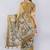 Beige polyester printed saree with blouse