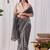 Charcoal shimmer solid saree with blouse