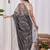 Charcoal shimmer solid saree with blouse