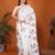 White linen printed saree with blouse