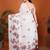 White linen printed saree with blouse