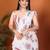White linen printed saree with blouse