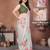 Off white linen printed saree with blouse
