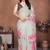 Off white linen printed saree with blouse