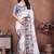 White linen printed saree with blouse