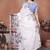 White linen printed saree with blouse