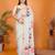 Off white linen printed saree with blouse