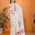 Off white linen printed saree with blouse