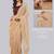 Beige blended cotton solid saree with blouse