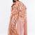 Off white linen printed saree with blouse