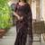 Purple pure georgette printed saree with blouse
