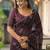 Purple pure georgette printed saree with blouse