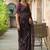 Purple pure georgette printed saree with blouse