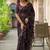 Purple pure georgette printed saree with blouse