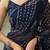 Navy blue pure georgette printed saree with blouse