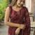 Maroon pure georgette printed saree with blouse