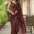 Maroon pure georgette printed saree with blouse