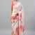 White georgette printed saree with blouse