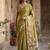 Olive polyester woven design saree with blouse
