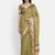 Olive polyester woven design saree with blouse