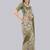 Beige polyester printed saree with blouse