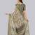 Beige polyester printed saree with blouse