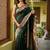 Green silk blend woven design saree with blouse
