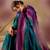 Multicolor silk blend woven design saree with blouse